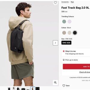 Lululemon Fast Track Bag 1.0 9L